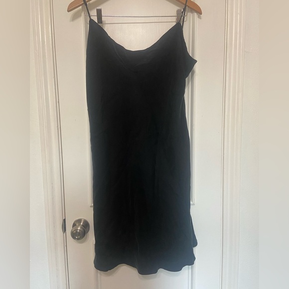 NWT J. Crew black slinky cupro viscose Y2K slip dress size 18 - Picture 3 of 10